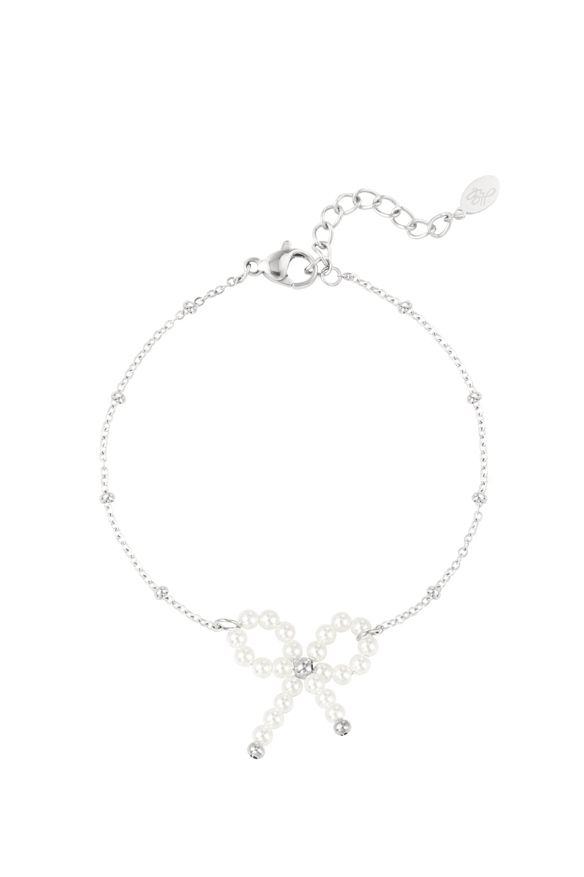 Bracciale con fiocco di perle argento