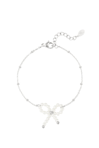 Bracciale con fiocco di perle argento